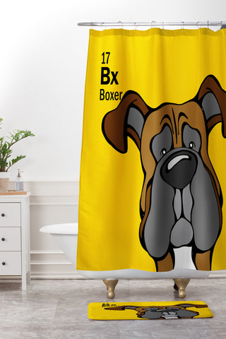 Angry Squirrel Studio Boxer 17 Shower Curtain And Mat