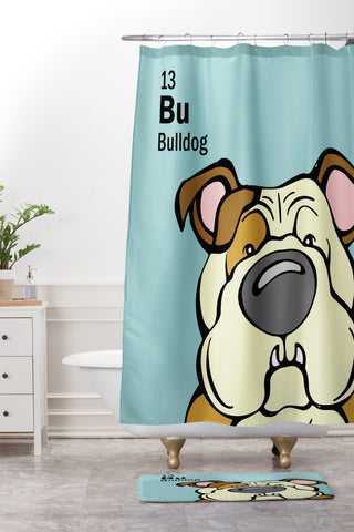 Angry Squirrel Studio Bulldog 13 Shower Curtain And Mat