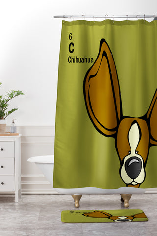 Angry Squirrel Studio Chihuahua 6 Shower Curtain And Mat