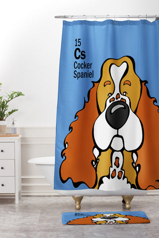 Angry Squirrel Studio Cocker Spaniel 15 Shower Curtain And Mat