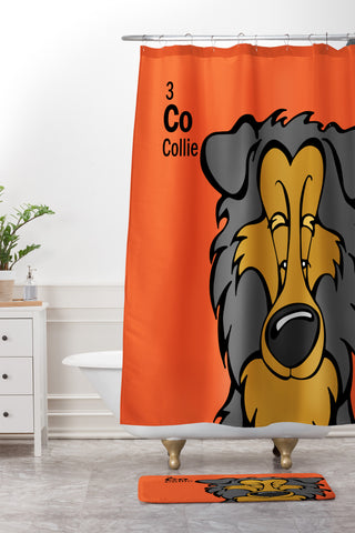 Angry Squirrel Studio Collie 3 Shower Curtain And Mat