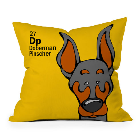 Angry Squirrel Studio Doberman Pinscher 27 Throw Pillow