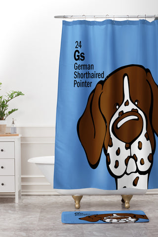Angry Squirrel Studio German Shorthaired Pointer 24 Shower Curtain And Mat