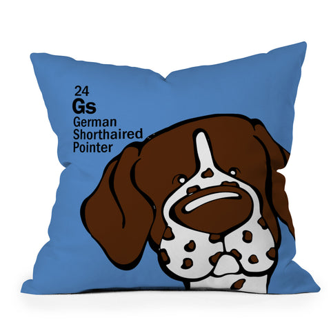 Angry Squirrel Studio German Shorthaired Pointer 24 Throw Pillow