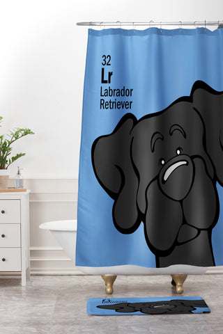 Angry Squirrel Studio Lab 32 Black Lab Shower Curtain And Mat