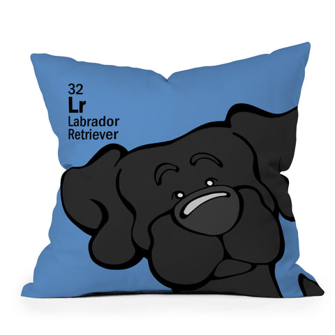 Angry Squirrel Studio Lab 32 Black Lab Throw Pillow