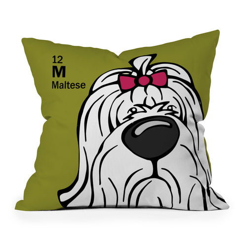 Angry Squirrel Studio Maltese 12 Throw Pillow