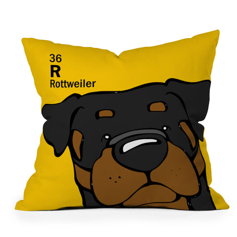 Angry Squirrel Studio Rottweiler 36 Throw Pillow
