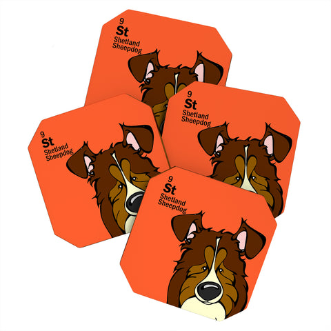 Angry Squirrel Studio Shetland Sheepdog 9 Coaster Set