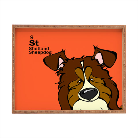 Angry Squirrel Studio Shetland Sheepdog 9 Rectangular Tray