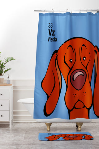 Angry Squirrel Studio Vizsla 33 Shower Curtain And Mat