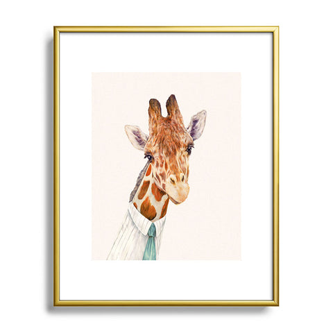 Animal Crew Mr Giraffe Metal Framed Art Print