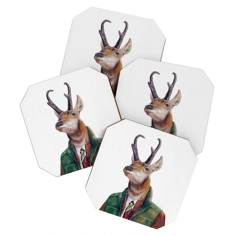 Animal Crew Pronghorn Deer Coaster Set