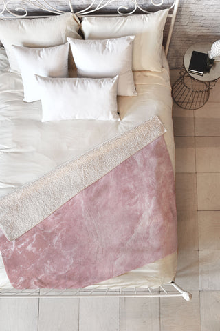 Anita's & Bella's Artwork Enigmatic Blush Pink Marble 1 Fleece Throw Blanket