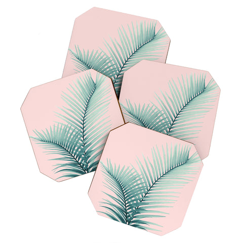 Anita's & Bella's Artwork Intertwined Palm Leaves in Love Coaster Set