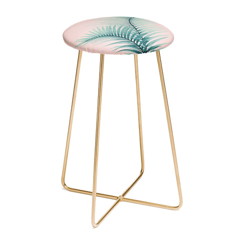Anita's & Bella's Artwork Intertwined Palm Leaves in Love Counter Stool
