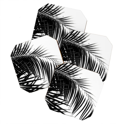 Anita's & Bella's Artwork Palm Leaves Black White Vibes Coaster Set