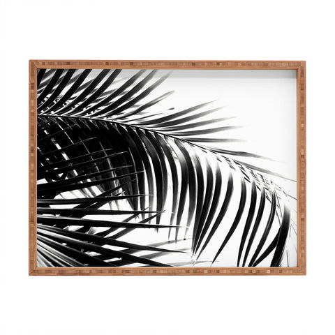 Anita's & Bella's Artwork Palm Leaves Black White Vibes Rectangular Tray