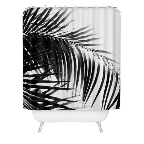 Anita's & Bella's Artwork Palm Leaves Black White Vibes Shower Curtain