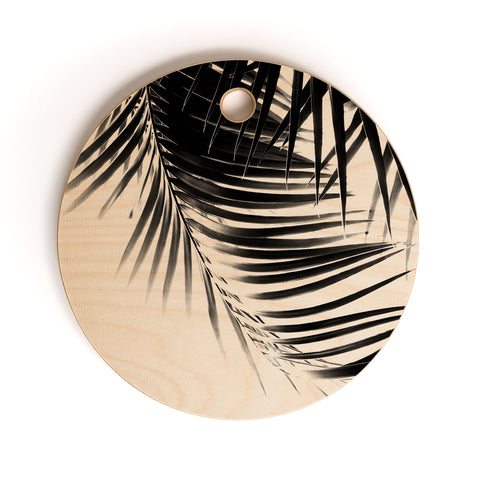Anita's & Bella's Artwork Palm Leaves BW Vibes 1 Cutting Board Round