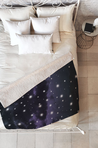 Anita's & Bella's Artwork Purple Midnight Blue Cosmos 1 Fleece Throw Blanket