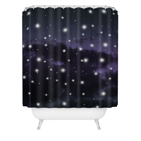 Anita's & Bella's Artwork Purple Midnight Blue Cosmos 1 Shower Curtain