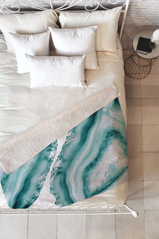 Anita's & Bella's Artwork Soft Turquoise Agate 1 Fleece Throw Blanket