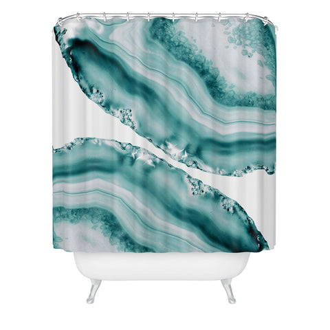 Anita's & Bella's Artwork Soft Turquoise Agate 1 Shower Curtain