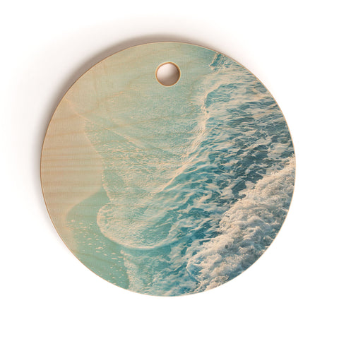 Anita's & Bella's Artwork Soft Turquoise Ocean Dream Waves Cutting Board Round