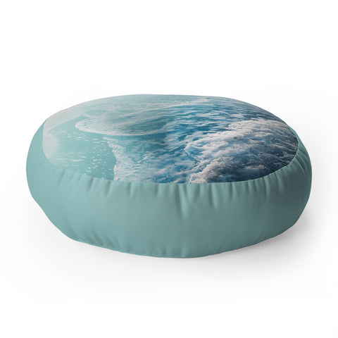 Anita's & Bella's Artwork Soft Turquoise Ocean Dream Waves Floor Pillow Round