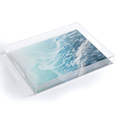 Anita's & Bella's Artwork Soft Turquoise Ocean Dream Waves Acrylic Tray