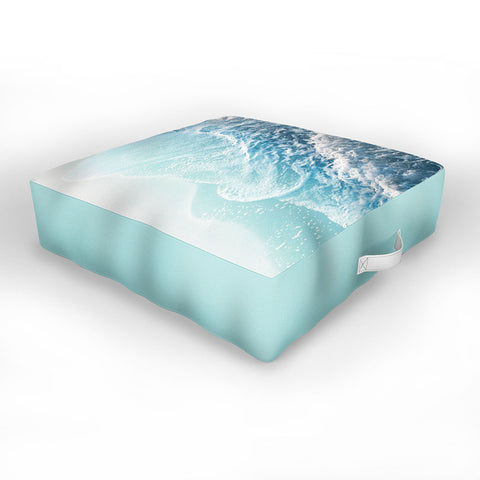 Anita's & Bella's Artwork Soft Turquoise Ocean Dream Waves Outdoor Floor Cushion