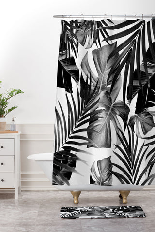 Anita's & Bella's Artwork Tropical Jungle Leaves 10 Shower Curtain And Mat