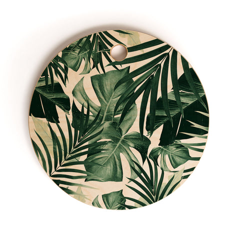 Anita's & Bella's Artwork Tropical Jungle Leaves 4 Cutting Board Round
