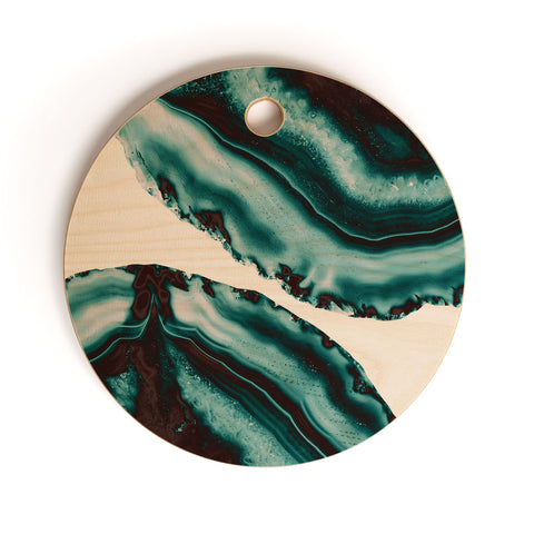 Anita's & Bella's Artwork Turquoise Brown Agate 1 Cutting Board Round