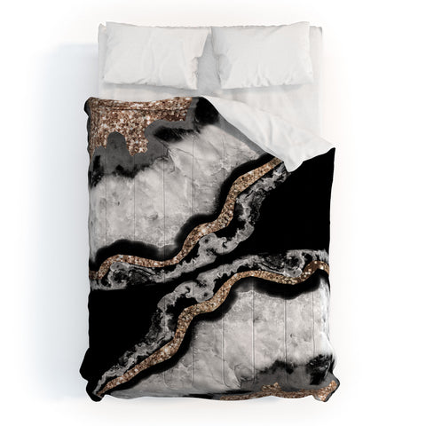 Anita's & Bella's Artwork Yin Yang Agate Glitter Glam 8 Comforter