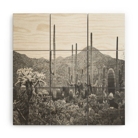 Ann Hudec A Gathering of Cacti Wood Wall Mural