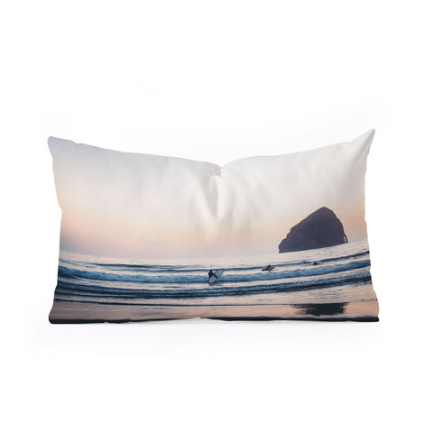 Ann Hudec Cape Kiwanda Surfers Oblong Throw Pillow