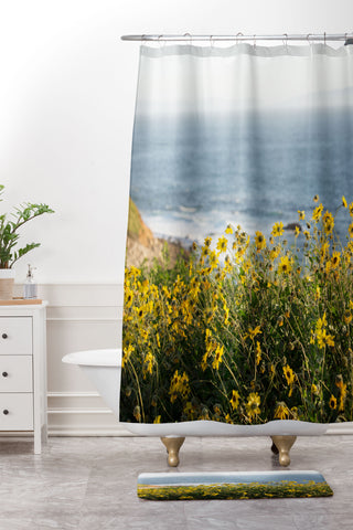 Ann Hudec Coastal Wildflowers Shower Curtain And Mat