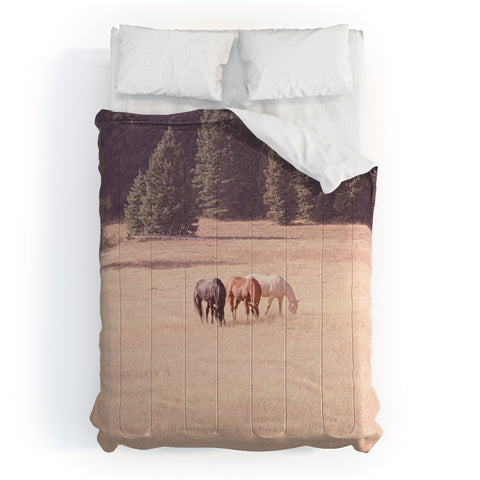 Ann Hudec Montana Horses Comforter