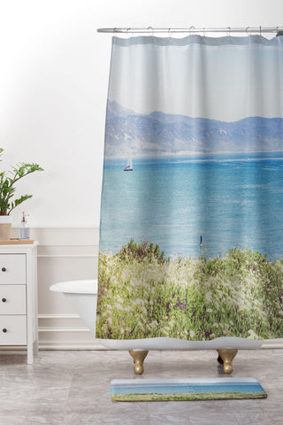 Ann Hudec Morning in Santa Barbara Shower Curtain And Mat