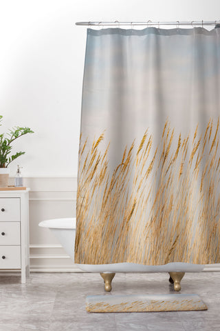 Ann Hudec Nantucket Gold Shower Curtain And Mat