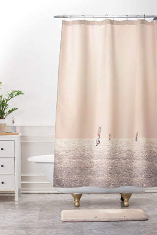 Ann Hudec Ocean Blush Shower Curtain And Mat