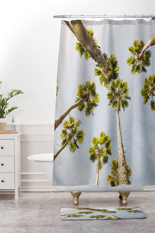 Ann Hudec Paradise Palm Trees Shower Curtain And Mat