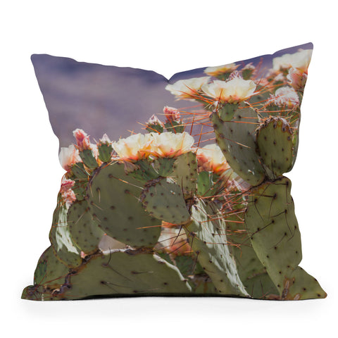 Ann Hudec Prickly Pear Blooms I Throw Pillow