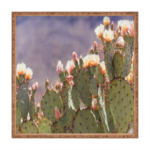 Ann Hudec Prickly Pear Cactus Blooms Square Tray