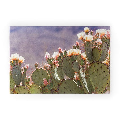 Ann Hudec Prickly Pear Cactus Blooms Welcome Mat