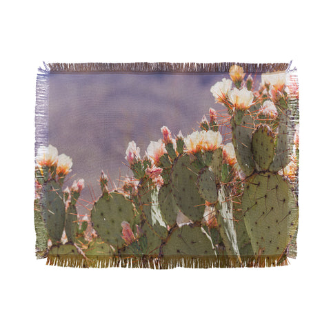 Ann Hudec Prickly Pear Cactus Blooms Throw Blanket