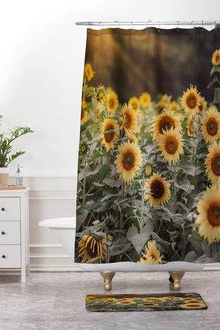 Ann Hudec Sunflower Morning Shower Curtain And Mat