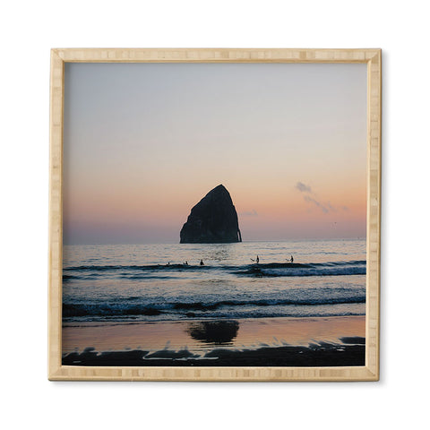 Ann Hudec Sunset Surfers Oregon Coast Framed Wall Art